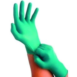 92-600 Nitrile Powder-Free Disposable Gloves, Smooth, 4.9 Mil Palm/5.5 Mil Fingers, Small, Green - TouchNTuff 92-600-6.5-7