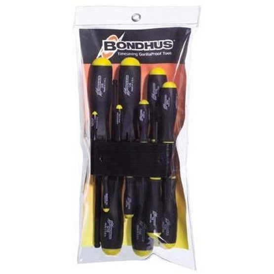 Balldriver Hex Screwdriver Set, Hex Ball, 8 Piece, 7/64 To 5/16 In - Bondhus 10633