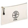 Zipper Bag, 1 Compartment, 12 In X 7 1/2 In, Canvas, White - Klein 5139