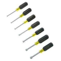 7 Pc Cushion-Grip Nut Driver Set, 3/16 In, 1/4 In, 5/16 In, 11/32 In, 3/8 In, 7/16 In, 1/2 In - Klein 631