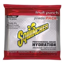 Powder Packs, Fruit Punch, 23.83 Oz, Pack, Yields 2.5 Gal (32 CA) - Sqwincher 159016042