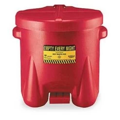 Eagle Manufacturing 935-fl 10 Gallon Red Polyethylene Oily Waste Can W/ Foot Lever