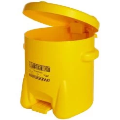 Eagle Manufacturing 935-fly 10 Gallon Yellow Polyethylene Oily Waste Can W/ Foot Lever