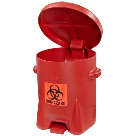 Eagle Manufacturing 947bio 14 Gallon Red Polyethylene Biohazardous Can W/ Foot Lever 1 Eagle Manufacturing 947bio 14 Gallon Red Polyethylene Biohazardous Can W/ Foot Lever