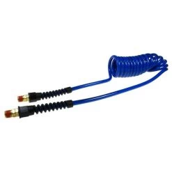 Coilhose Pneumatics Pu38-15a-b Flexcoil, 3/8" Id X 15', 3/8" Mpt Rigid X Swivel Poly Air Hose - Dark Blue