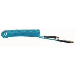 Coilhose Pneumatics Pu38-20a-t Flexcoil, 3/8" Id X 20', 3/8" Mpt Rigid X Swivel Poly Air Hose - Transparent Blue