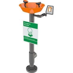 Guardian G1786 Eye/face Wash, Pedestal Mounted, All-pvc Construction