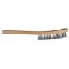 Pferd 89546 Curved Handle Platers Brush, 3 Rows, .005 Ss Wire (12 In A Box)