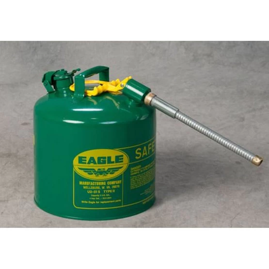 Eagle Manufacturing U2-51-SG 5 Gallon Type Ii Green Safety Can W/ 7/8" O.d. Pour Spout 1 Eagle Manufacturing U2-51-SG 5 Gallon Type Ii Green Safety Can W/ 7/8" O.d. Pour Spout