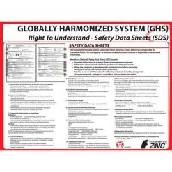 Zing 6038 Eco Ghs Poster, Safety Data Sheet Format, 18hx24w