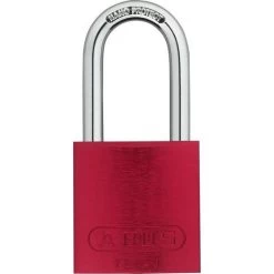 Zing 7095 Aluminum Safety Padlock, Keyed Different, 1.5" Shackle, 1-9/16" Body, Red
